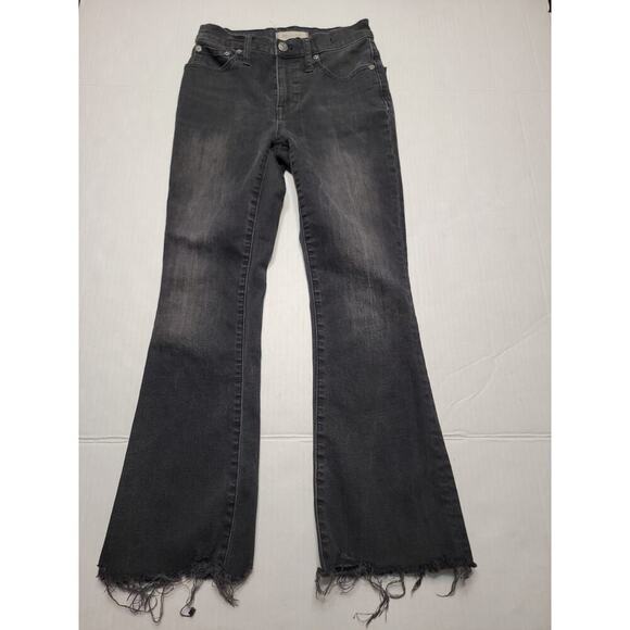 Madewell Jeans SZ 24 Cali Demi Boot High Rise Fray Gray Stretch - Picture 2 of 11